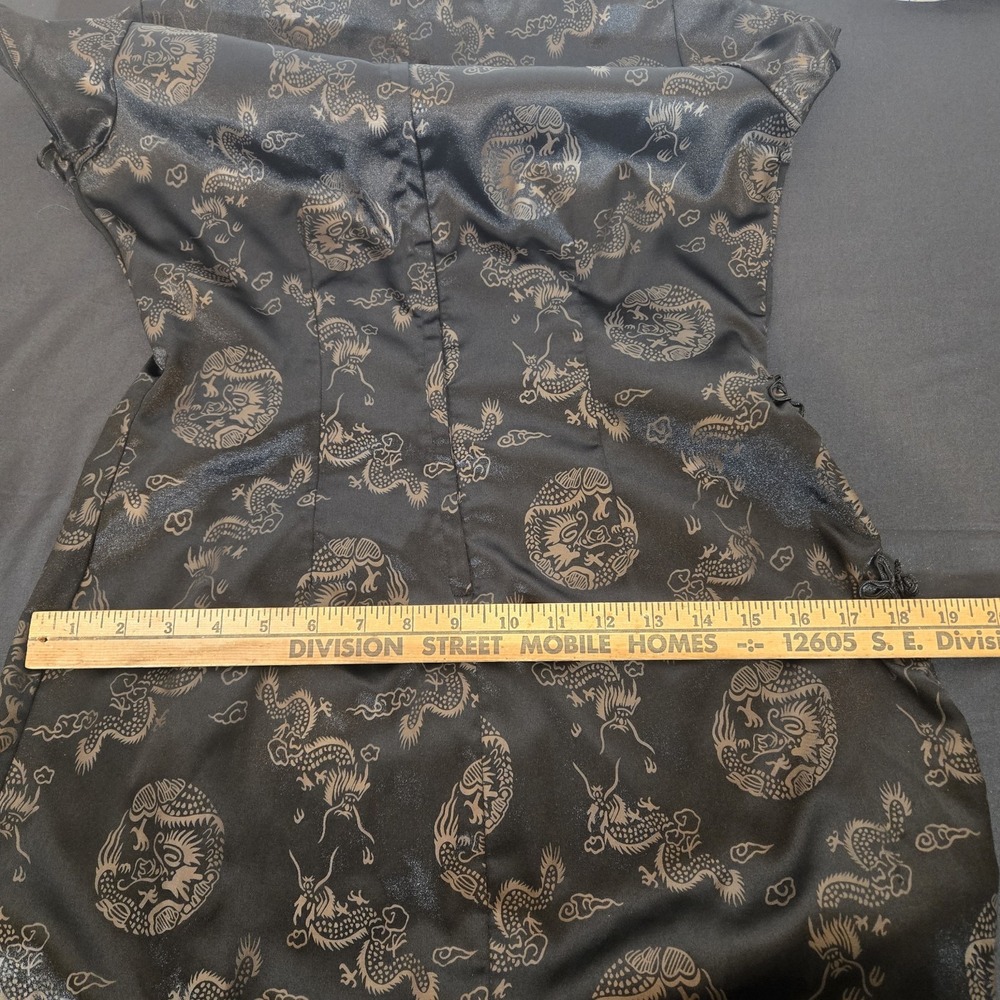 Vintage Fredericks Of Hollywood Short Sexy Black Asian Dress - Picture 9 of 10